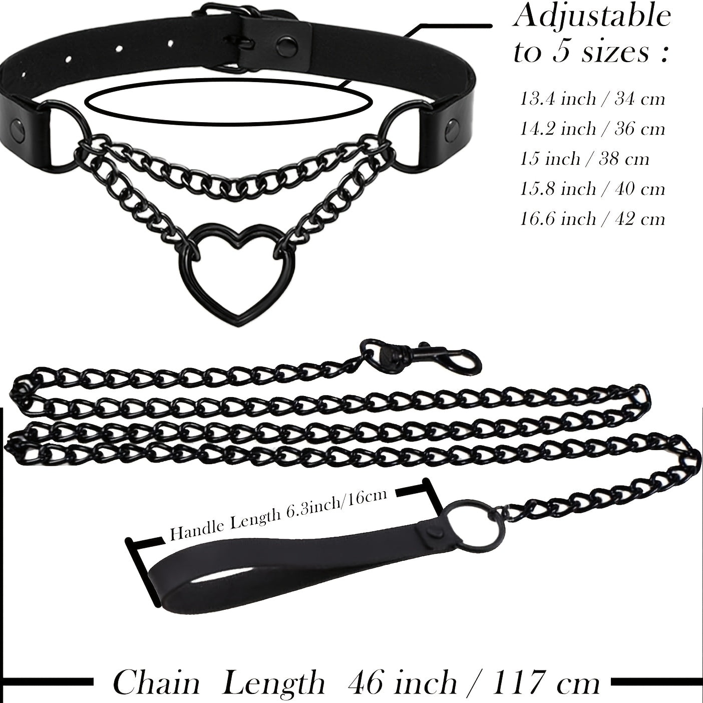 Two Piece Leather Choker Necklace Set For Women Gothic Jewelry