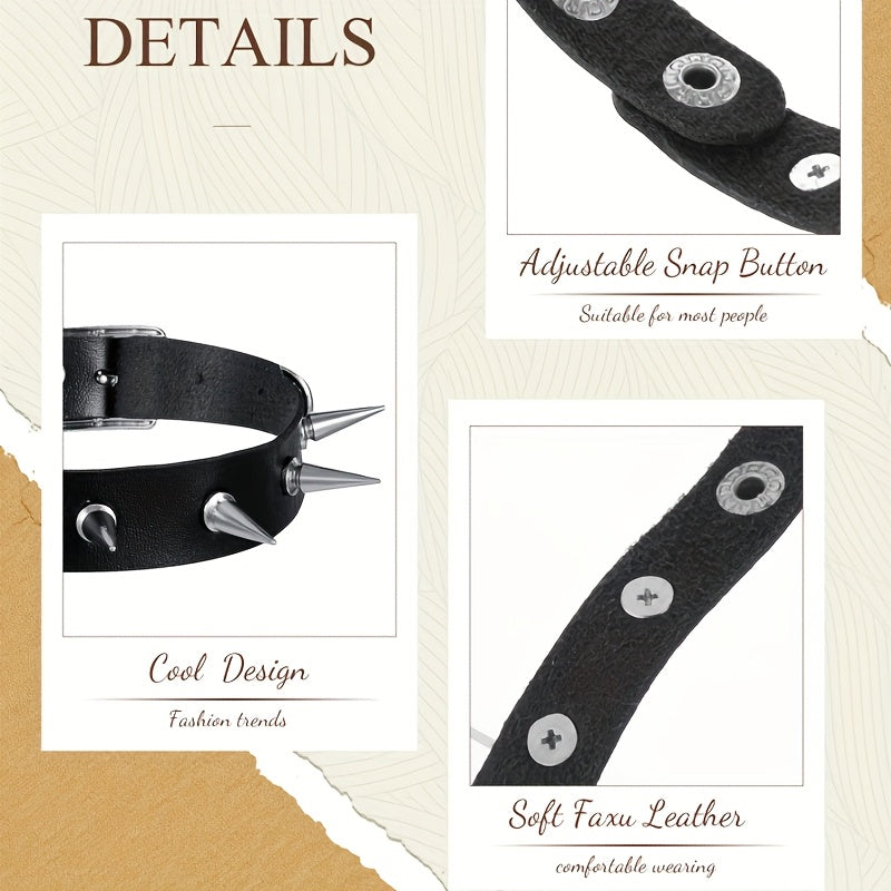 DREYOO Gothic Spiked Choker Necklace Set With Rivets