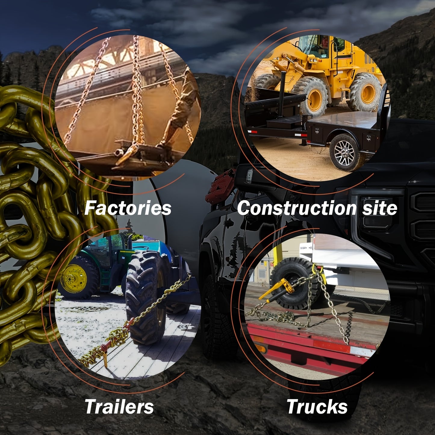 Trailer Safety Chain G80 2 Pack With Hooks