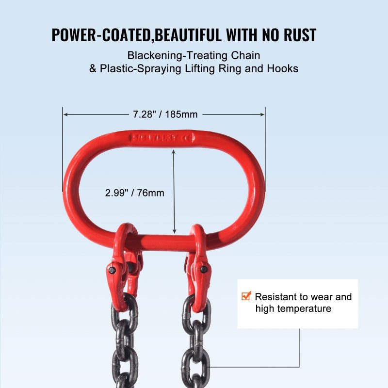 VEVOR Chain Sling 2 G80 Lifting Chains With Grab Hooks