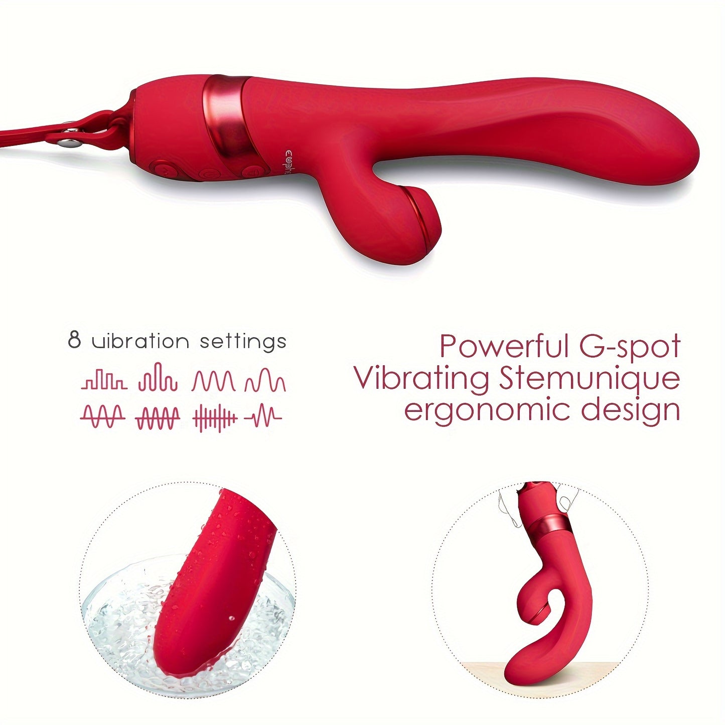 Rabbit Vibrator For Women, BDSM Detachable Whip 10-Frequency Vibration Mode With Clitoris Stimulator Adult Sex Toys For Female Couples