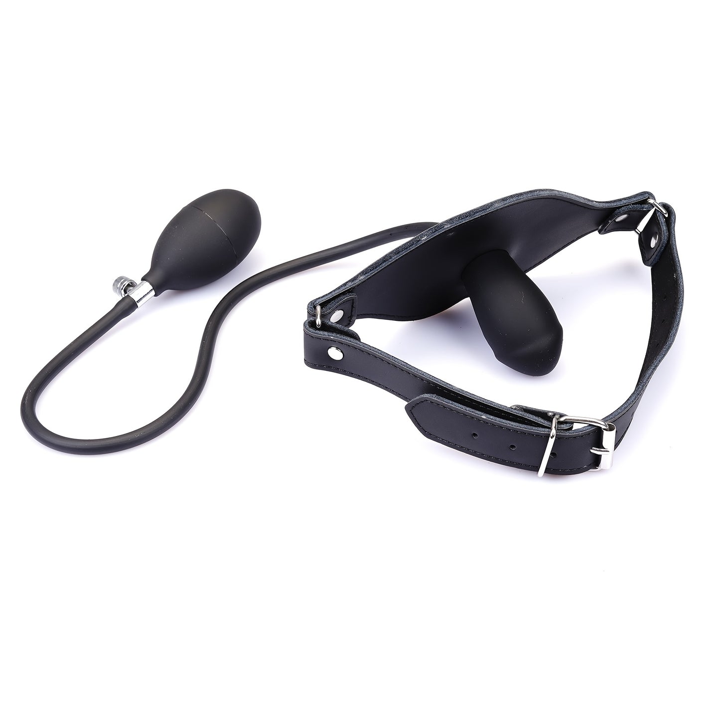 Inflatable Ball Gag With PU Straps For BDSM Bondage Play