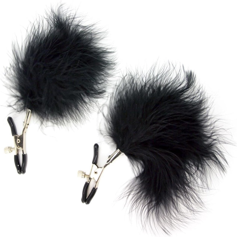 Feather Nipple Clamps For Sensory BDSM Bondage Play And Tickling