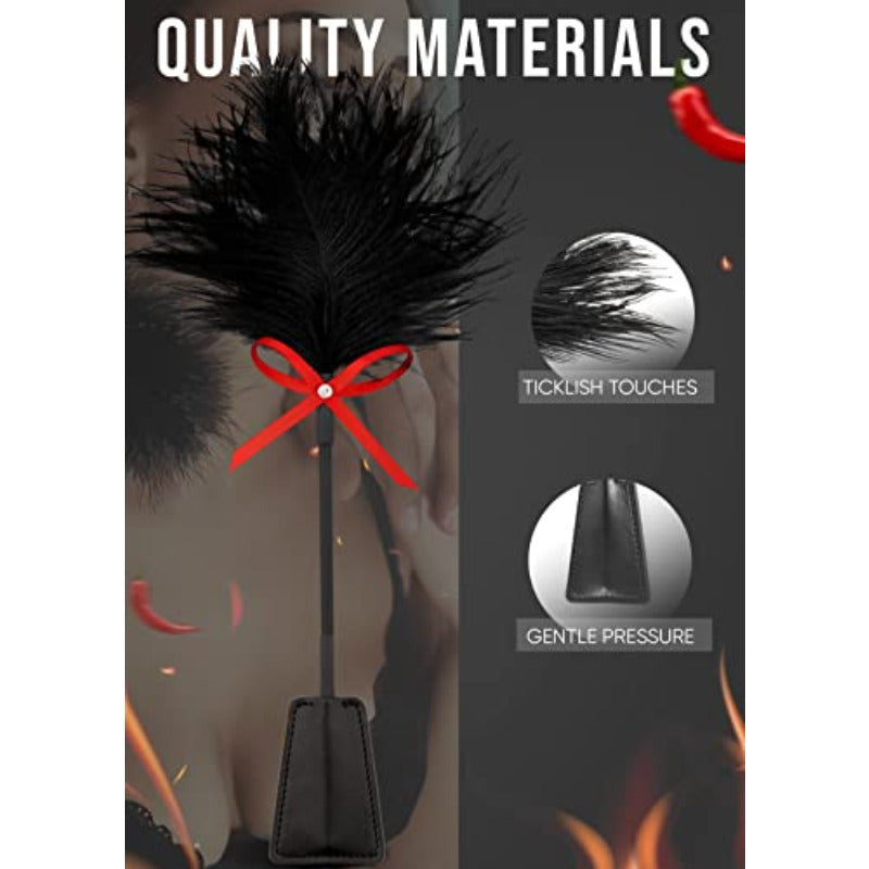 SM Set BDSM French Tickler Adult Set Flogger Stimulation Sex Whip Sex Paddle Feather Tickler Set for Couples BDSM Starter Kit Fetish Toys, Sex Toys for Couples, Intimate, Sleek Design, Highquality Materials, Sensual Play, Cou