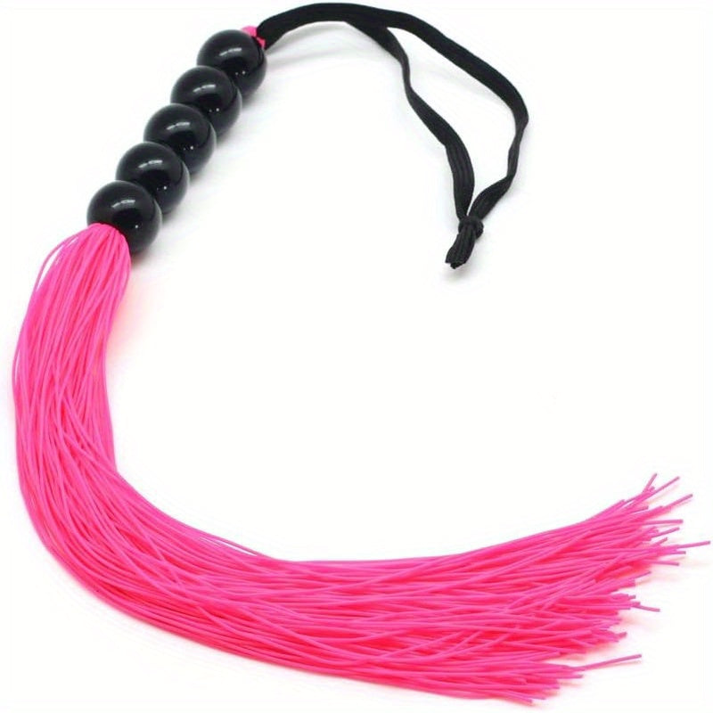 Rubber Flogger Whip For Beginners With Wooden Bead Grip