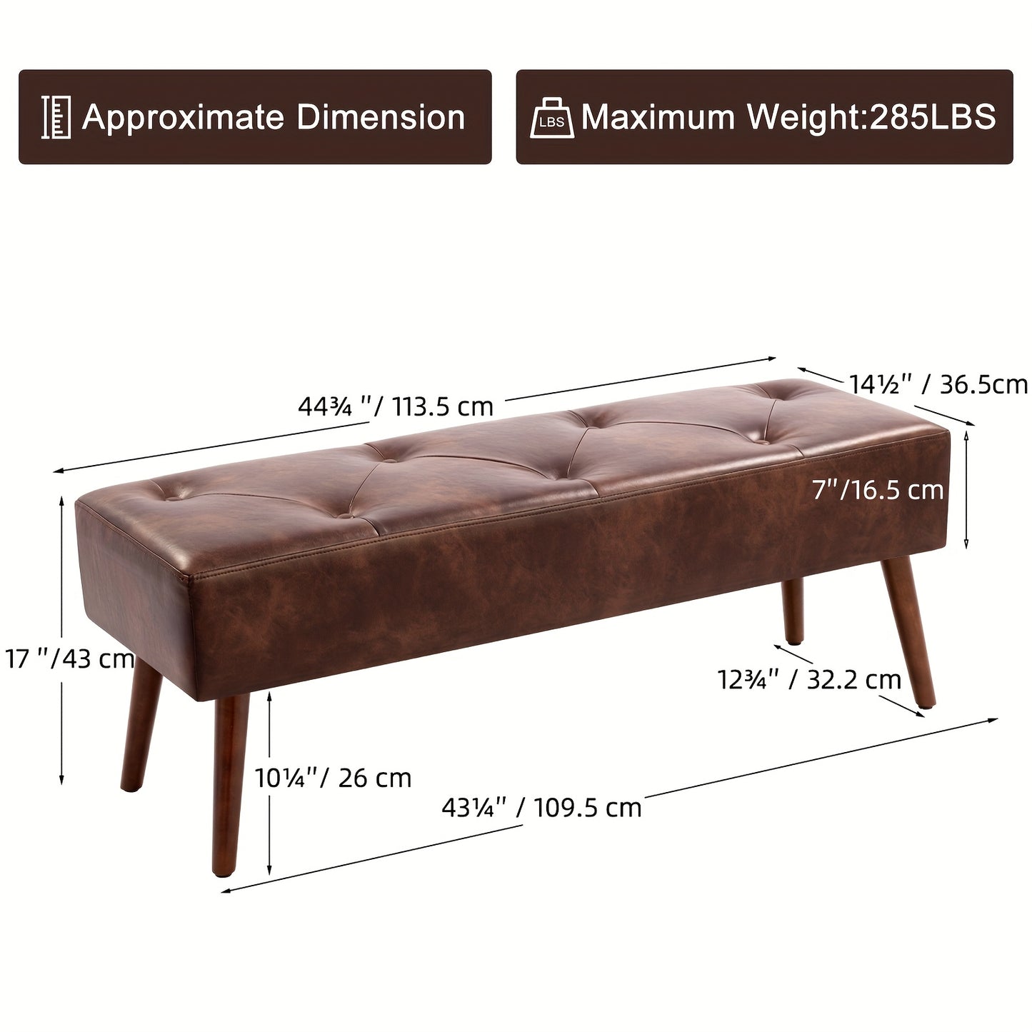 FURNIMART PU Bench With Padded Surface For Safe Home Use