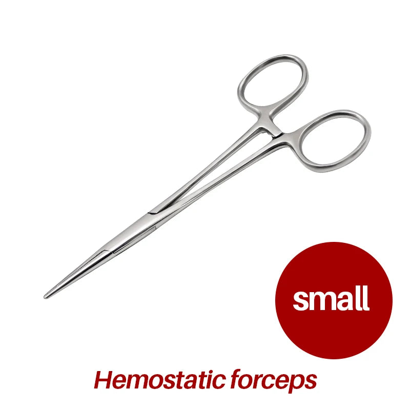 18/16/14cm Stainless Steel Hemostatic Clamp Forceps Surgical Forceps Tool Hemostatic Forceps Pliers Straight/Elbow Tips