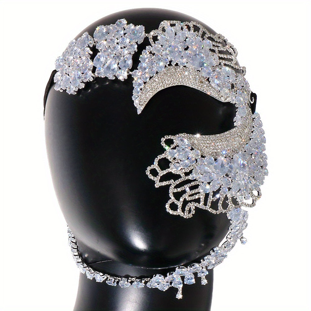 Elegant Alloy One Eye Half Mask for Masquerade Parties and Halloween