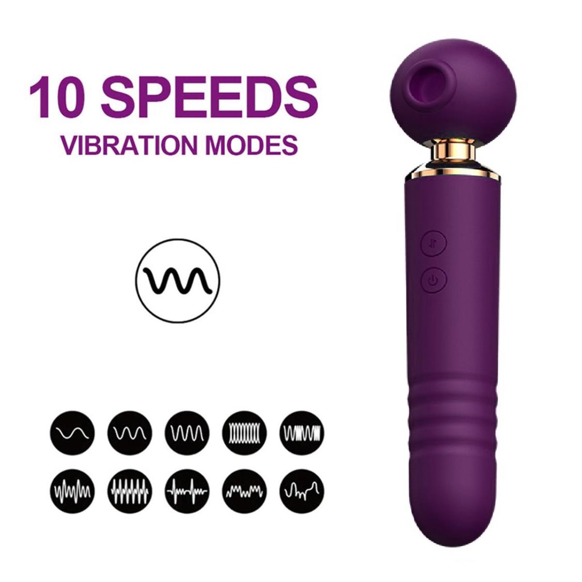 Rechargeable G-Spot Wand Vibrator Massager For Women 3 In 1 Silicone