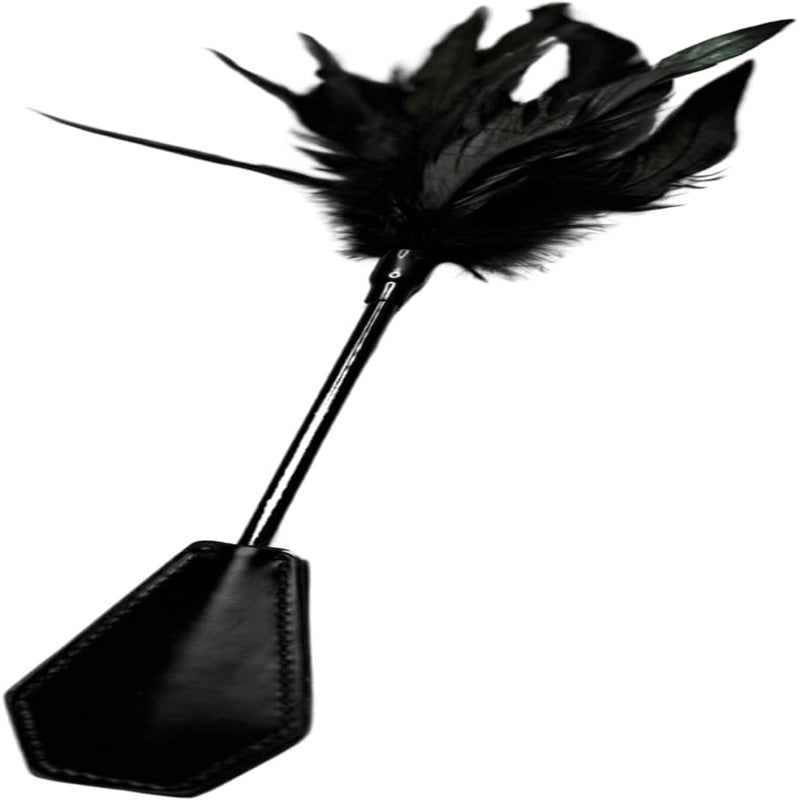 Sex Feather Teaser Tickler Leather Crop for Sensual BDSM Play