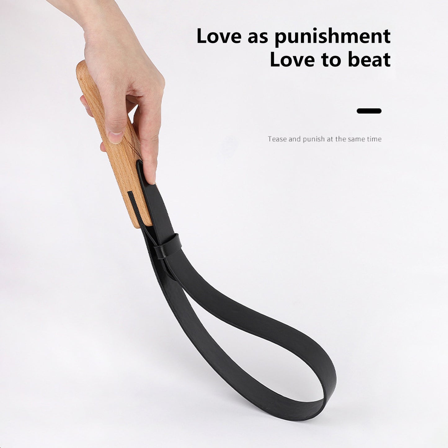 Adventure Ready Premium Faux Leather BDSM Hand Whip With Wooden Handle