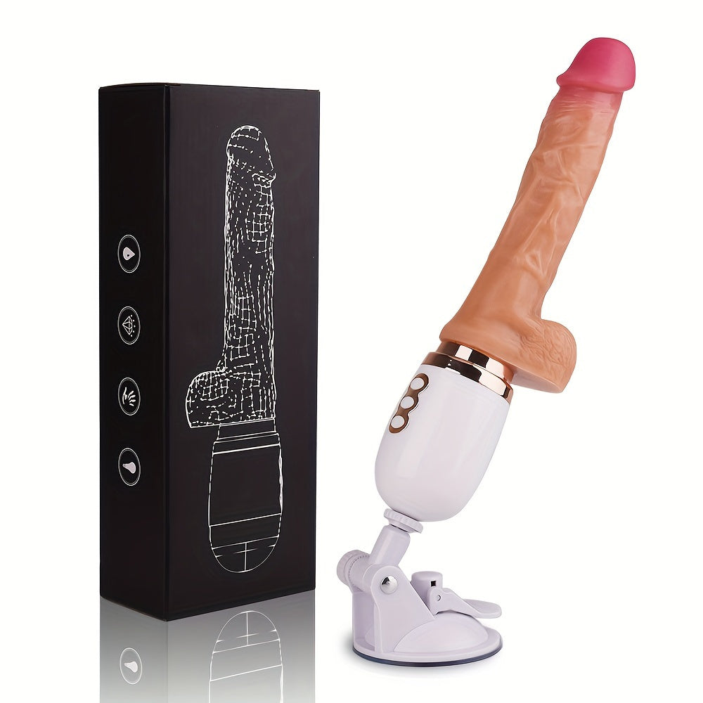 Heating Telescopic Thrusting Vibrating Dildo With Remote Control