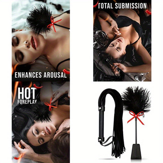 SM Set BDSM French Tickler Adult Set Flogger Stimulation Sex Whip Sex Paddle Feather Tickler Set for Couples BDSM Starter Kit Fetish Toys, Sex Toys for Couples, Intimate, Sleek Design, Highquality Materials, Sensual Play, Cou