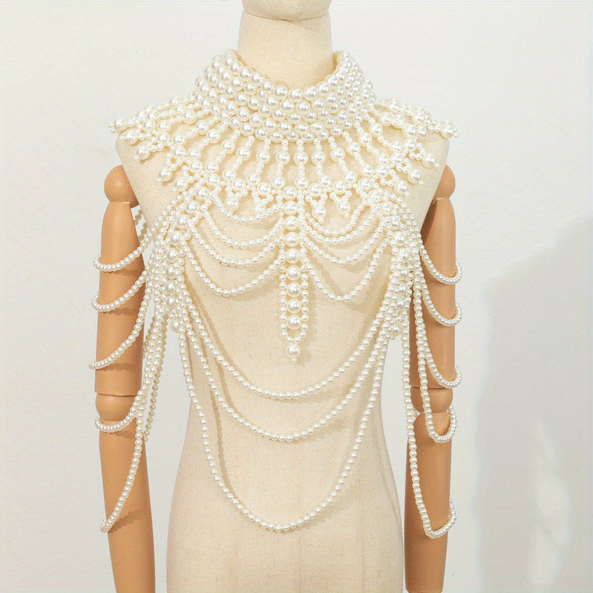 NEULRY New Vintage Heavy Industry Hand-Beaded Freshwater Pearls Body Chain