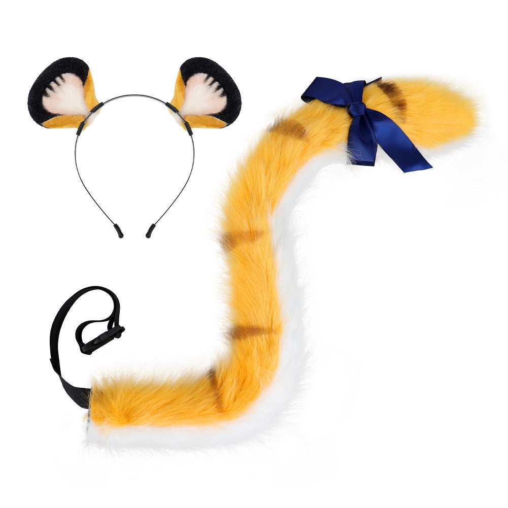 Jufufu Fox Cosplay Costume Set With Plush Ears Tail Bow