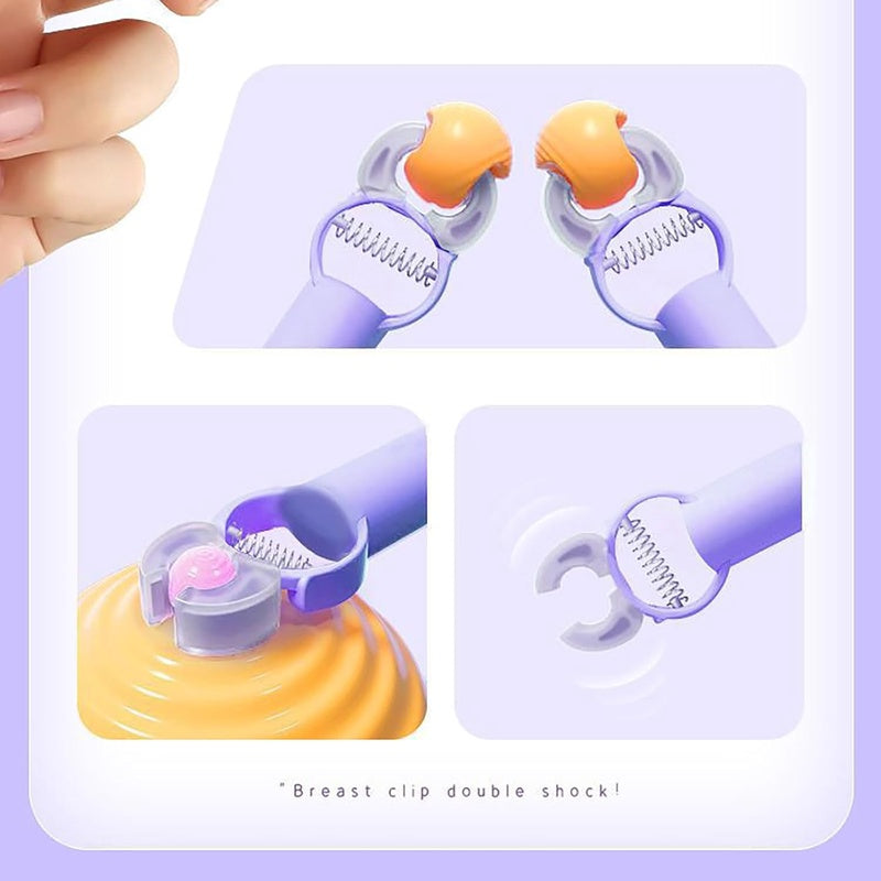 BDSM Adjustable Vibrating Nipple Clamps Nipple Toys with USB Control Nipple Vibrator Couples Women Sex Toys Breast Stimulator( Purple)