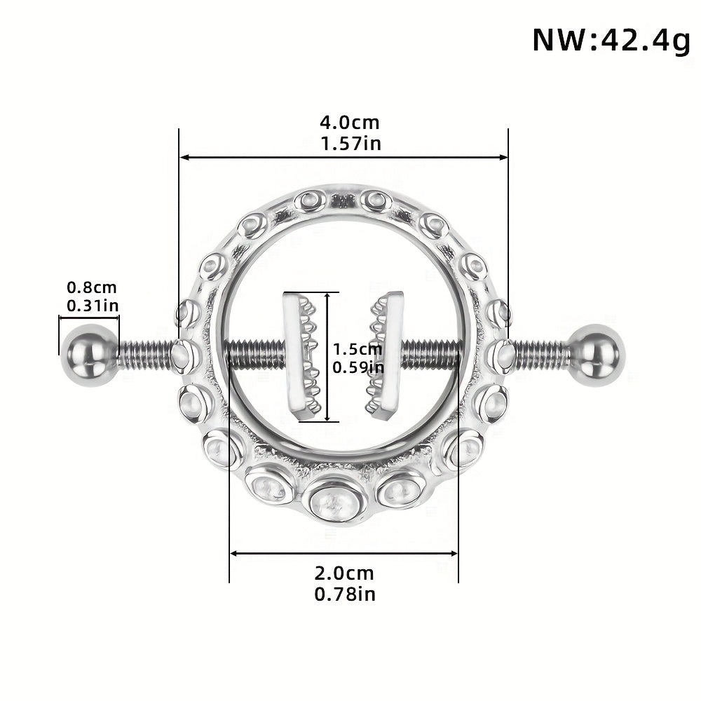 1 Stainless Steel Nipple Clamp with Floral Design Women's Breast Stimulation Toy Spiked Nipple Rubbing Decorative Metal Chest Chain Couples BDSM Alternative Sex Toy, Erotic Toy, Bdsm Accessory, Edgy Fashion, Highquality Steel