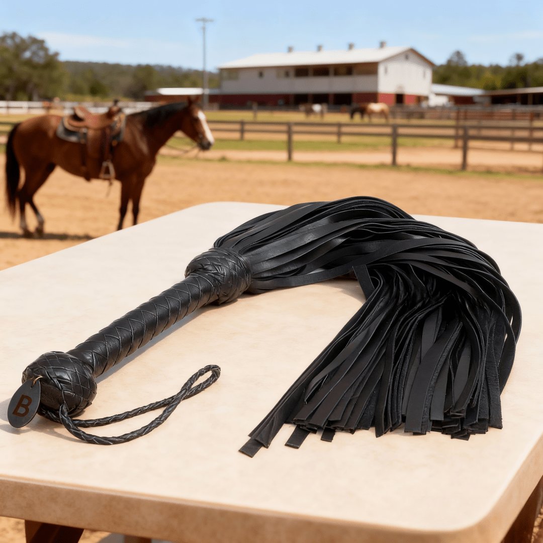 Real Genuine Cowhide Leather Flogger 50 Falls Heavy Duty Training Whip