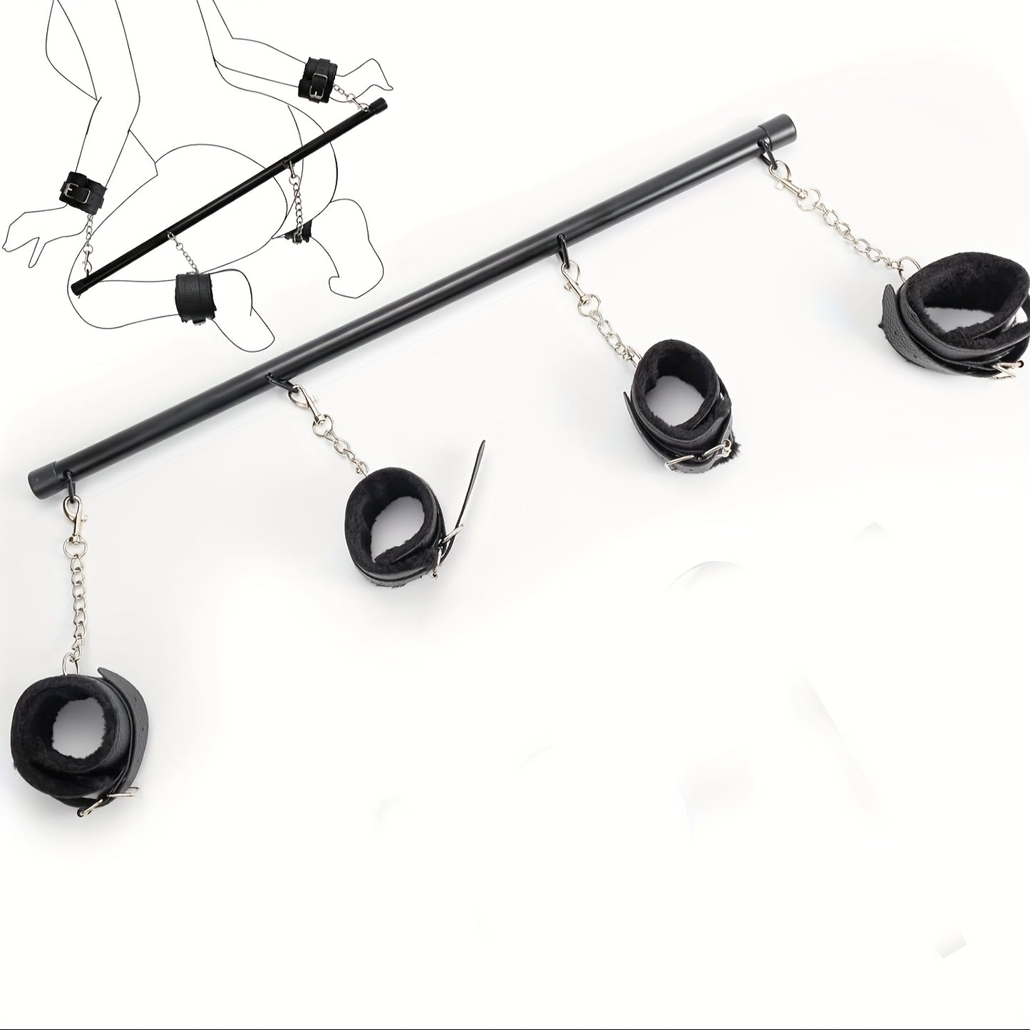 [BDSM Bondage Set] BDSM Bondage Set for Couples | Adjustable and Detachable Spreadther Bar Sex Toys with Handcuffs & Ankle Cuffs - Sex Furniture Restraints for Adults SM Games Sex Play