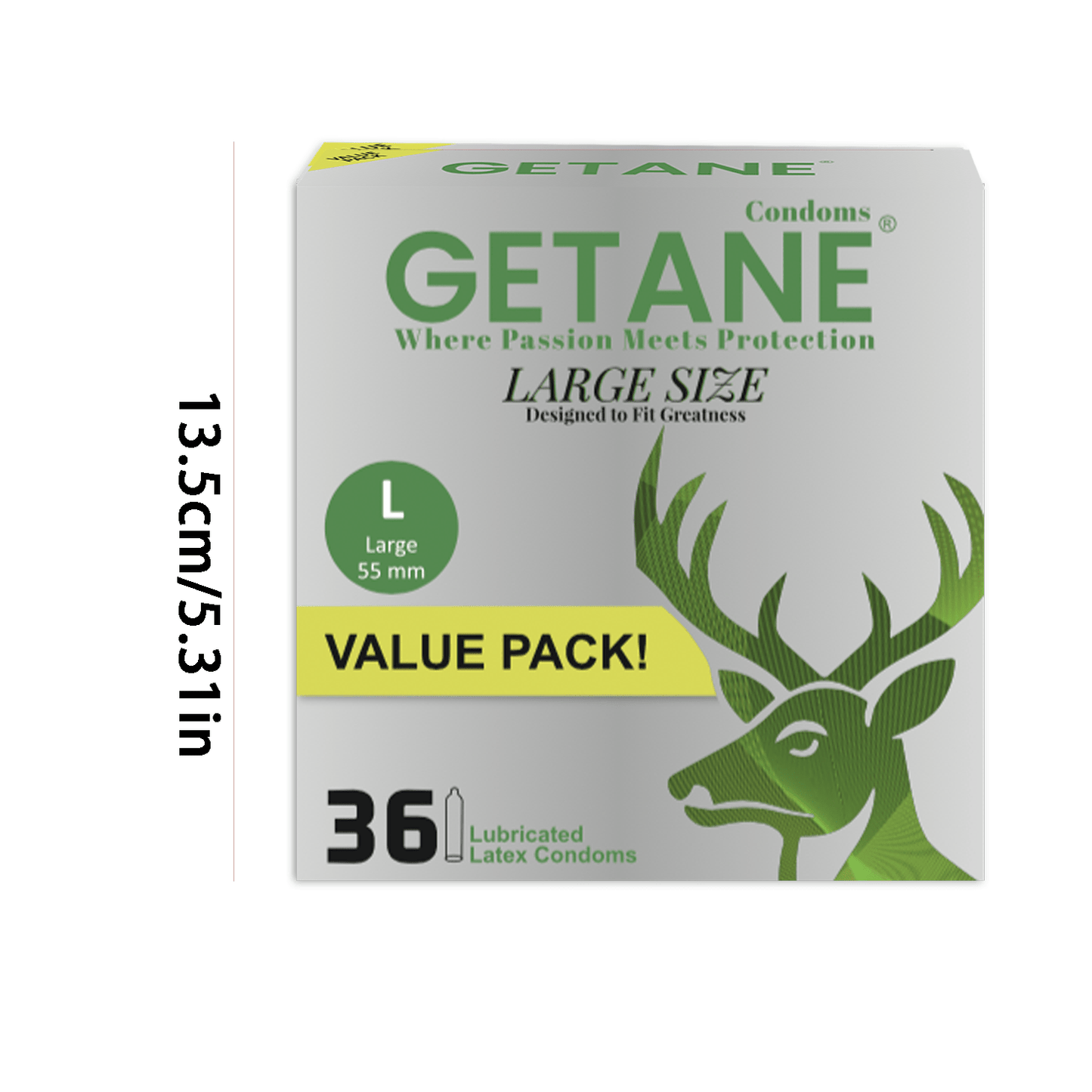GETANE 72pc Super Smooth Natural Latex Condoms With Lubrication