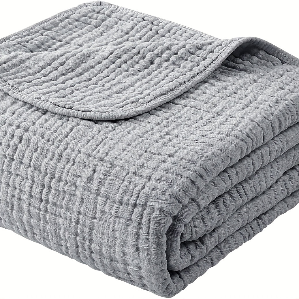 LOOXII 6-Layer Cotton Muslin Blanket All-Season Breathable Comfort