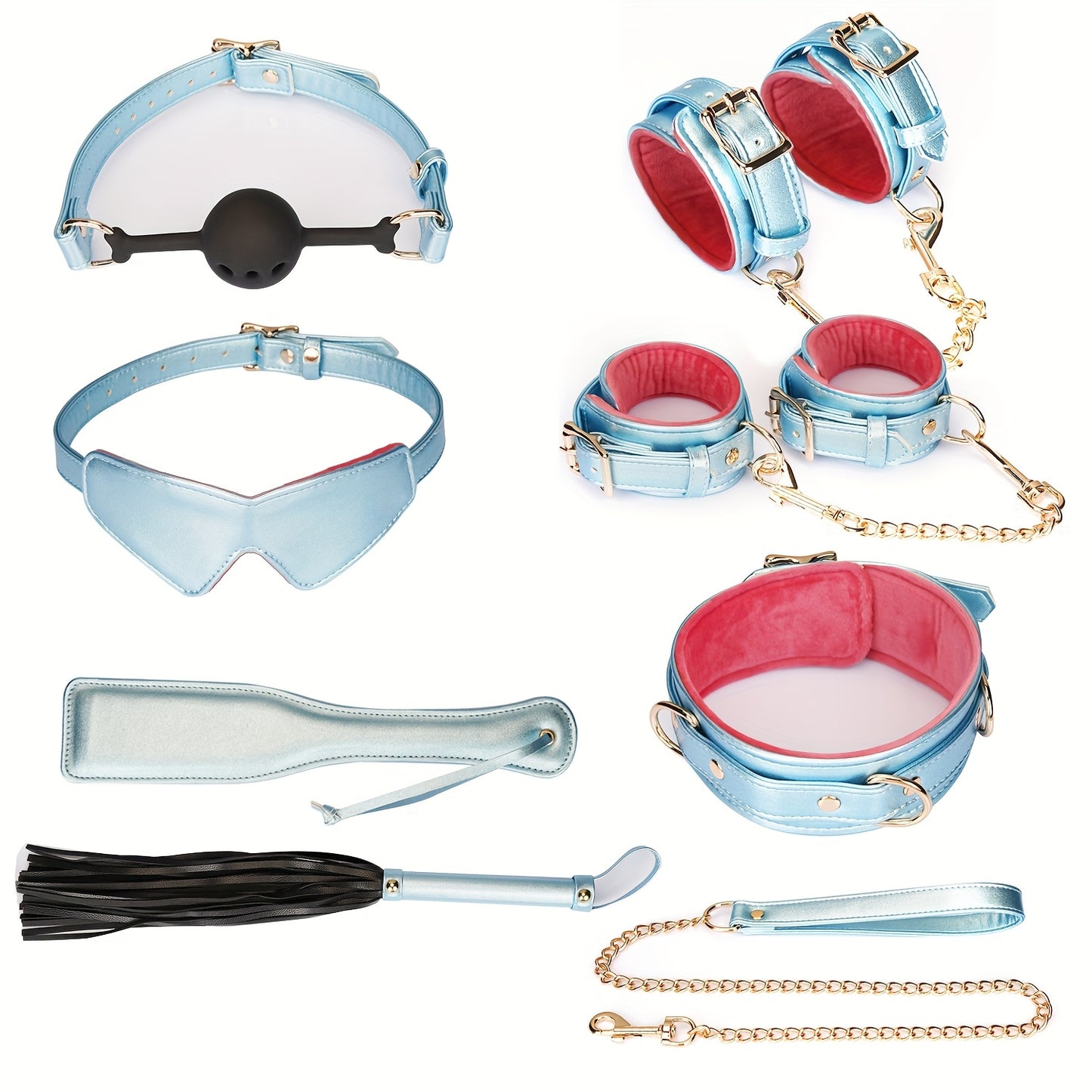 8pcs Set of SM Sex Toys | Complete Set of Sexual Tools for Women, Couple Toys, Interactive Games, Stimulation, Venting, Punishment, Private Parts Props, Battery-Free Use