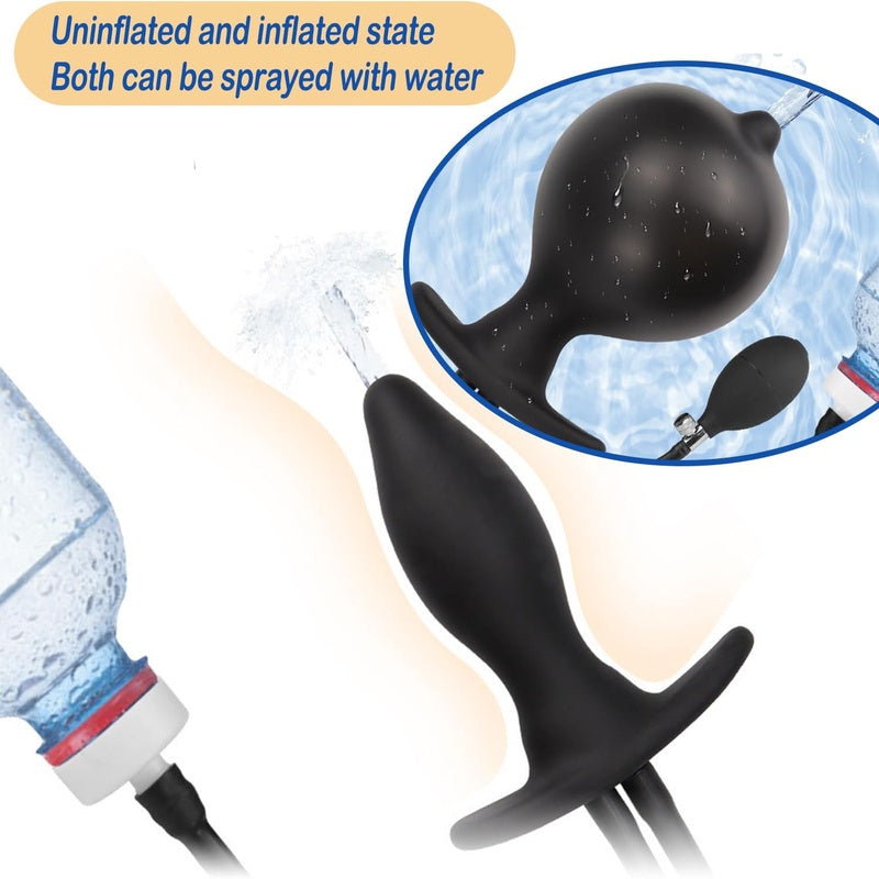 Anal Lovers Delight: Inflatable Anal Plug with Safe Boat - Shaped Base, Dual Purpose for Cleaning and Pleasure, Ideal for Gay Use