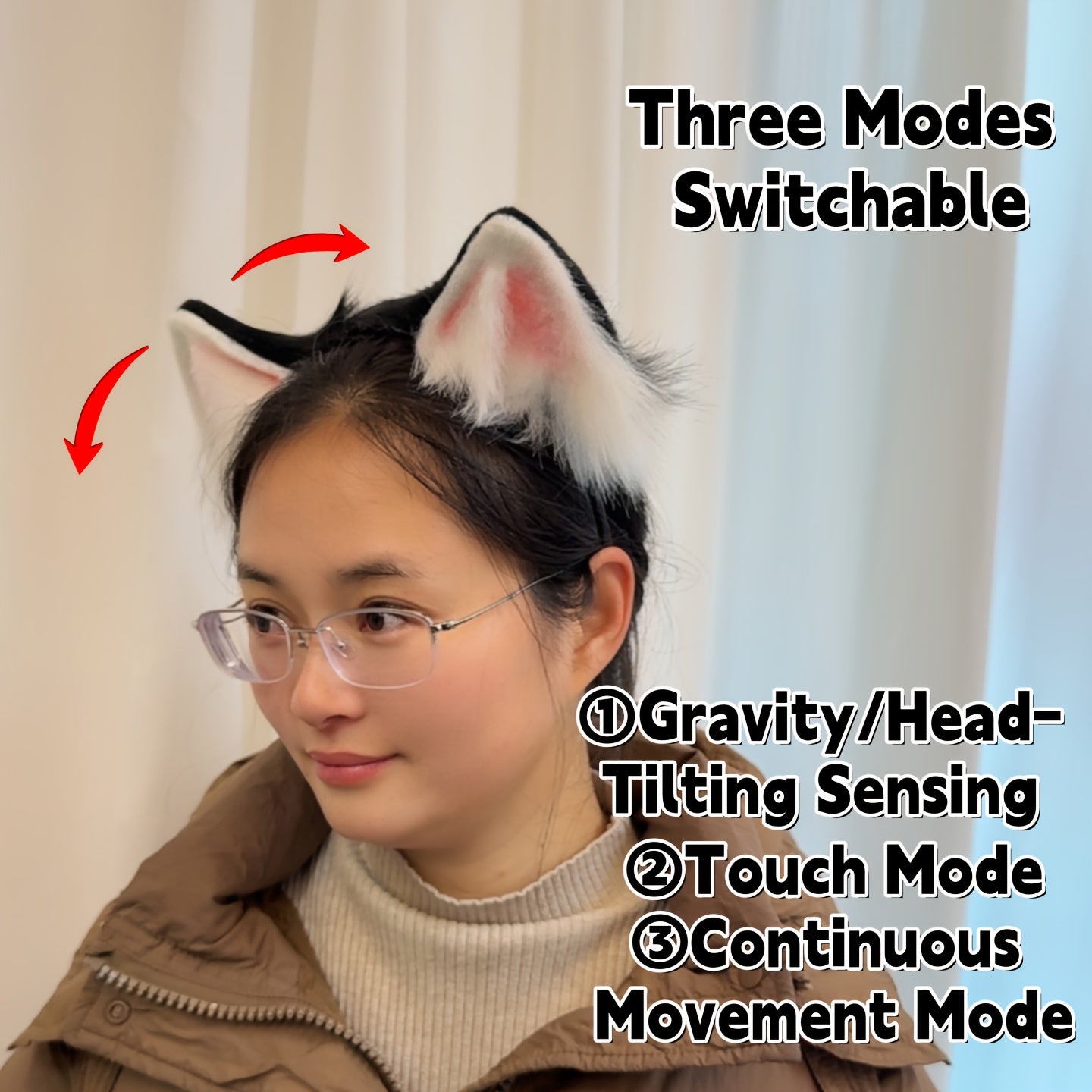 Automatic Touch-Responsive Animal Ear Headband With Detachable Ears