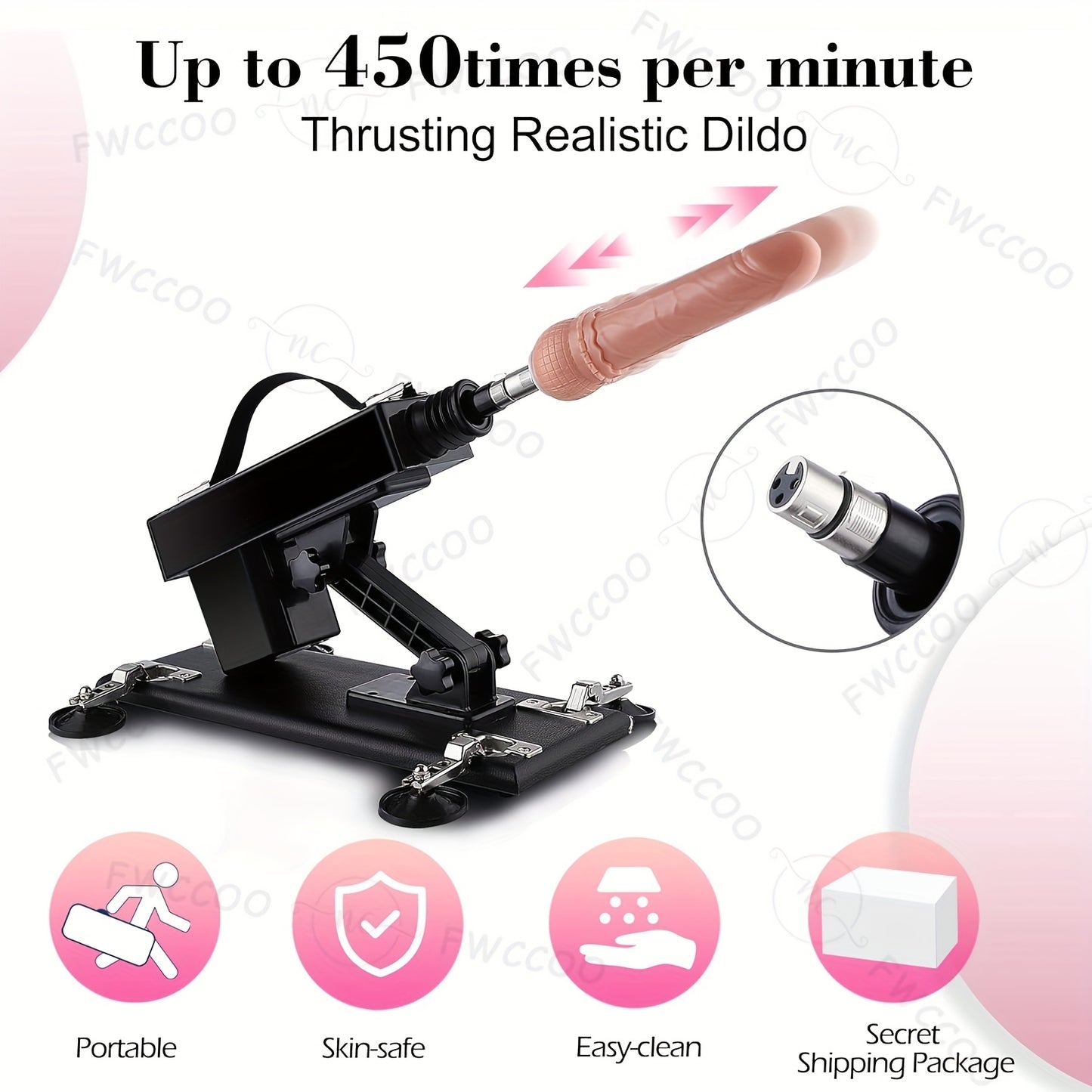 Automatic Sex Machine With Realistic Dildo And 8 Accessories