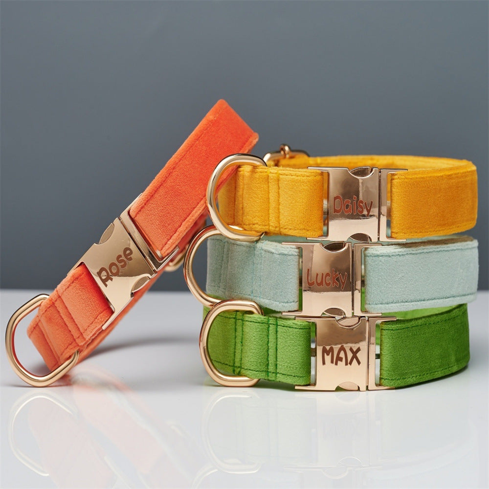 Rose Golden Hardware Luxury Pet Collar And Leash Set Polyester