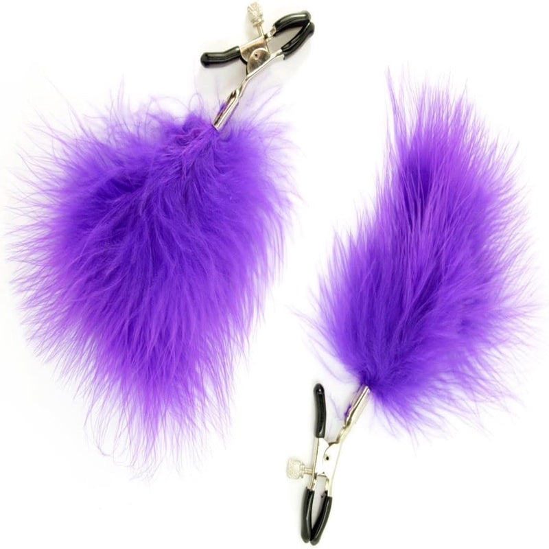 Feather Nipple Clamps For Sensory BDSM Bondage Play And Tickling