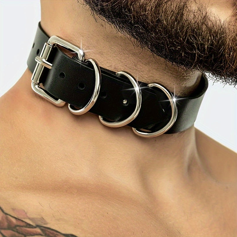 Gothic Punk Hip Hop Multi Ring Collar Necklace for Party