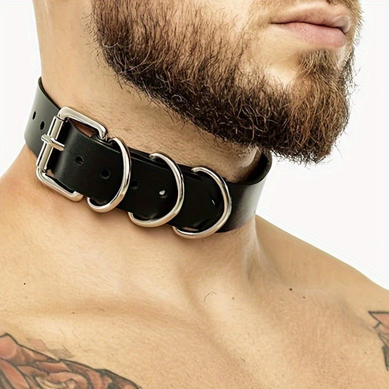 Gothic Punk Hip Hop Multi Ring Collar Necklace for Party