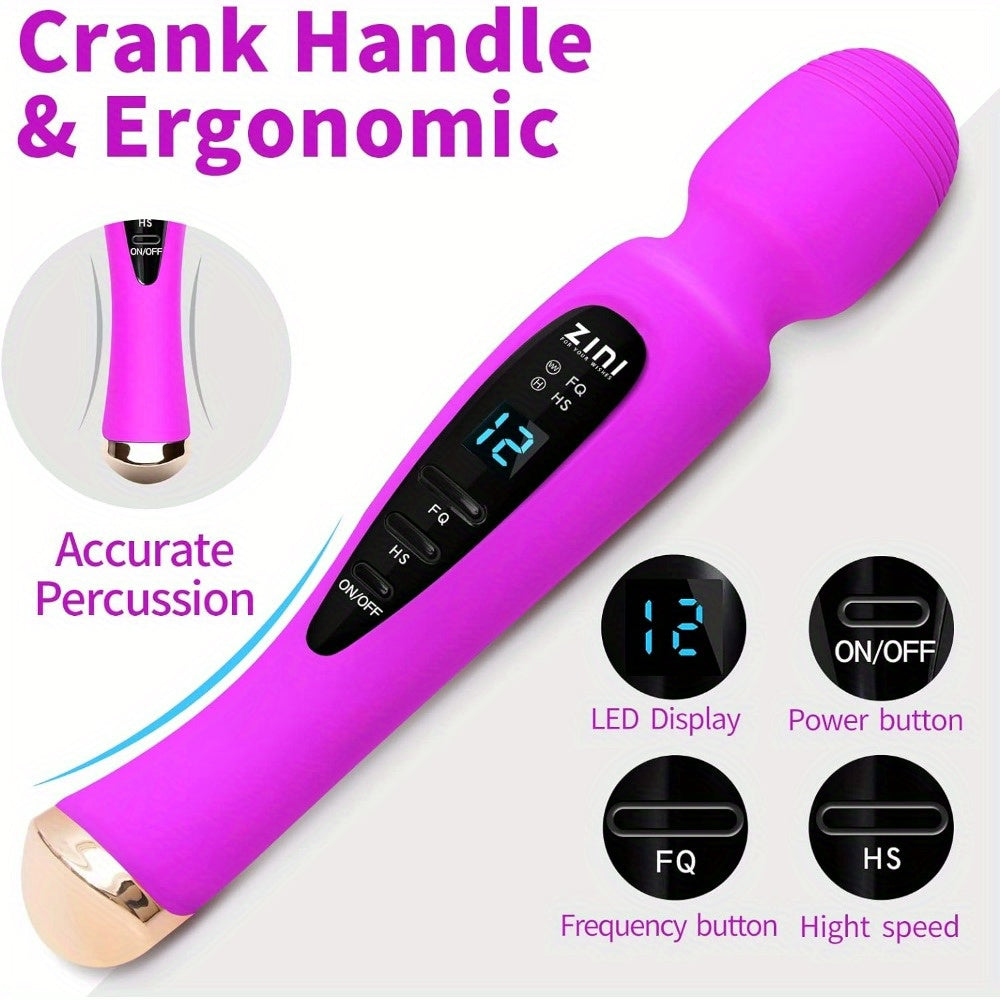 Quiet Massager 12 Speed Cordless Wand Massager USB Magnetic Charger