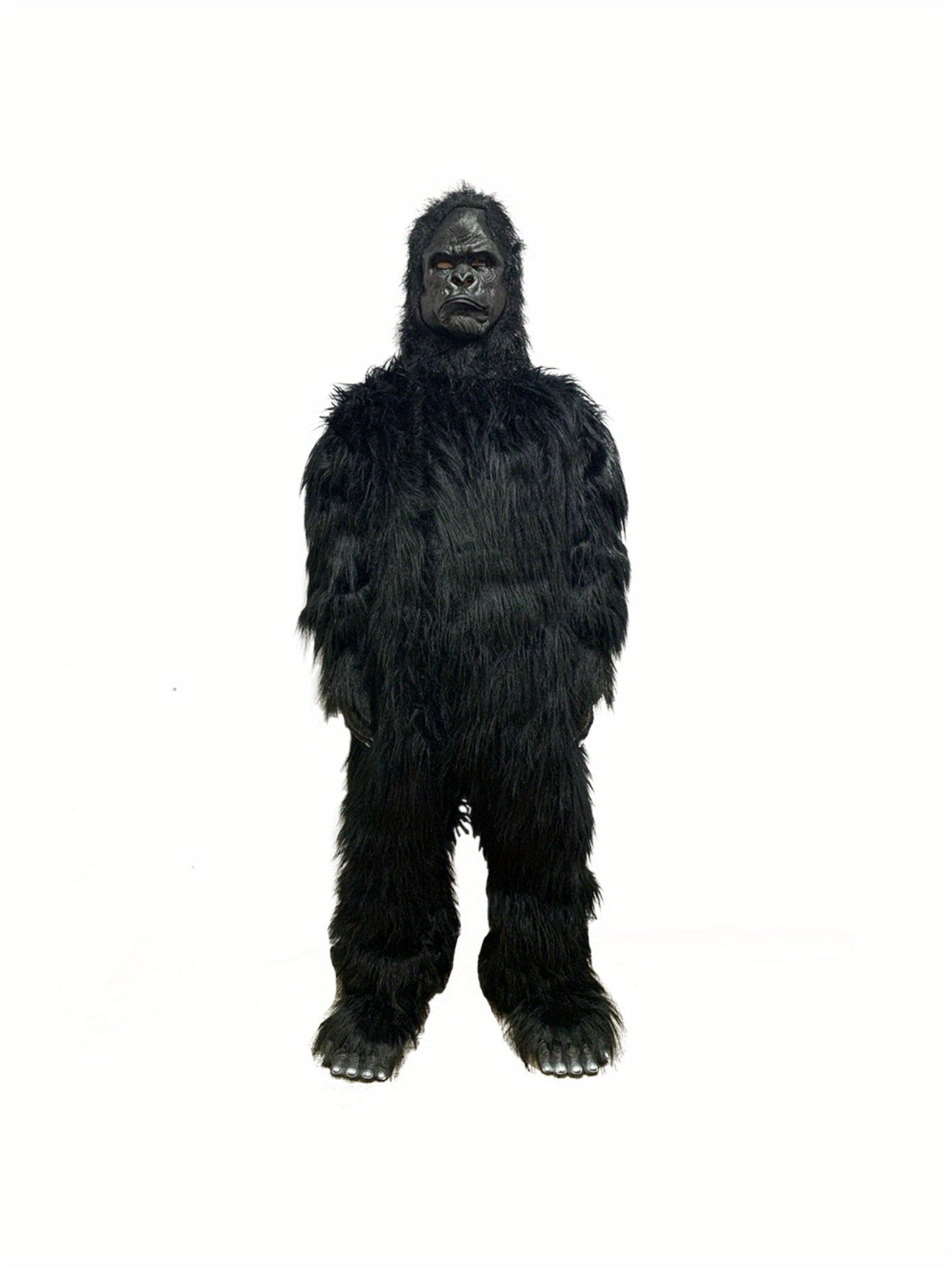Mens Realistic Ferocious Gorilla Halloween Costume With Mask Gloves Footwear