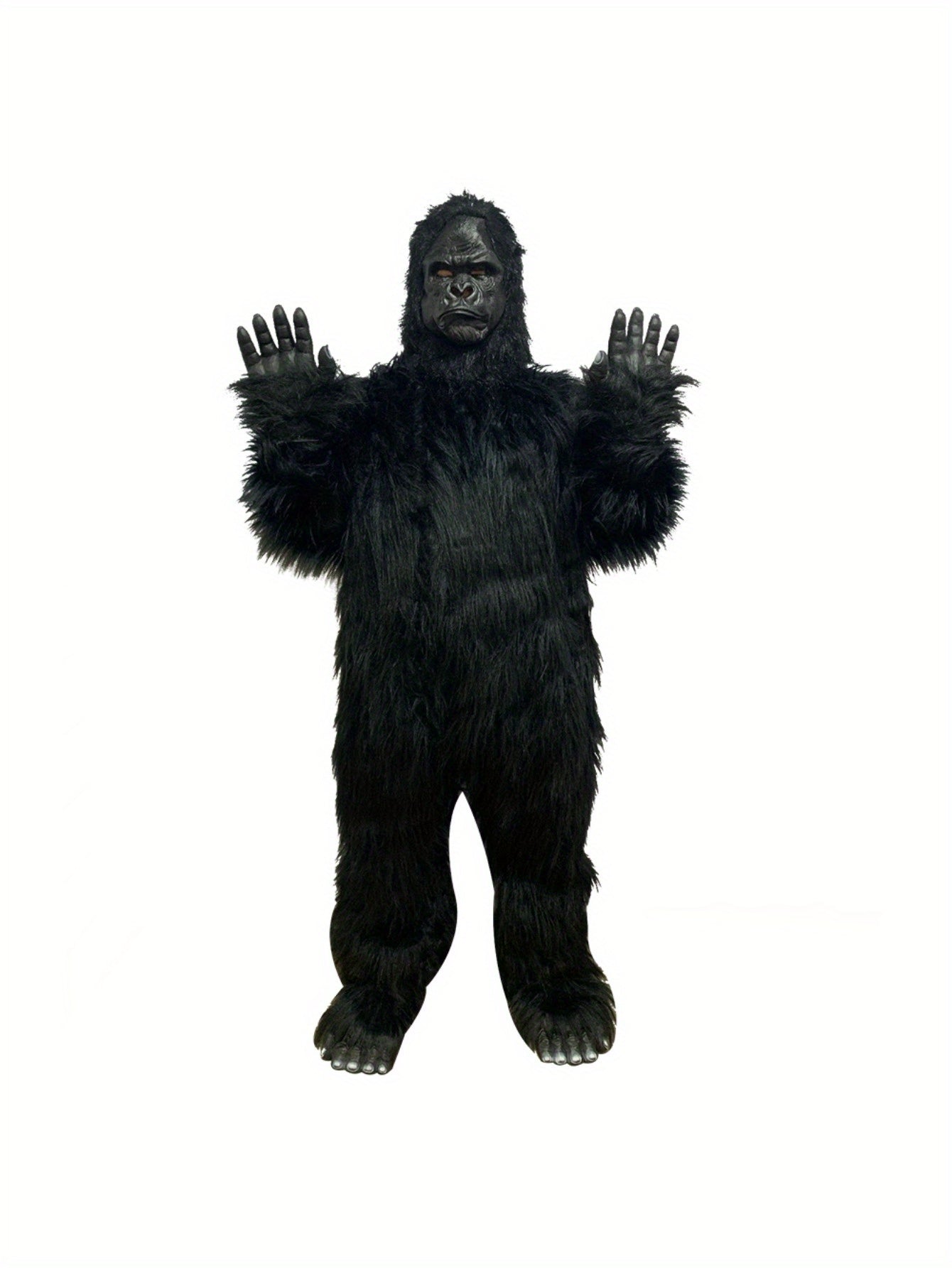 Mens Realistic Ferocious Gorilla Halloween Costume With Mask Gloves Footwear