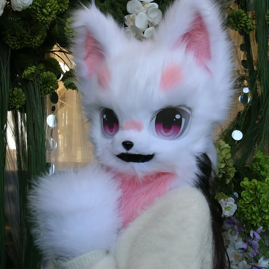 Furry Cat Head Mask Fursuit For Halloween Cosplay Costume Prop