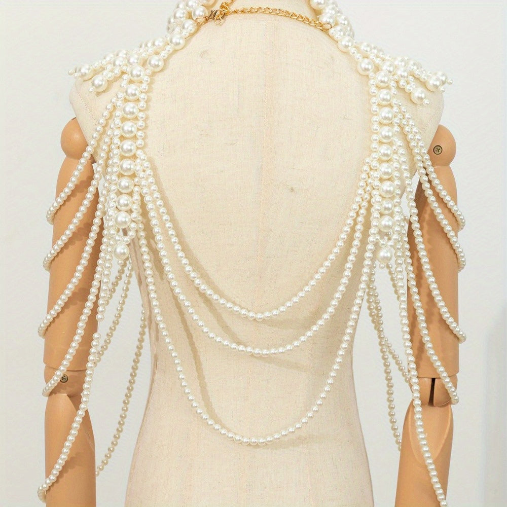 NEULRY New Vintage Heavy Industry Hand-Beaded Freshwater Pearls Body Chain