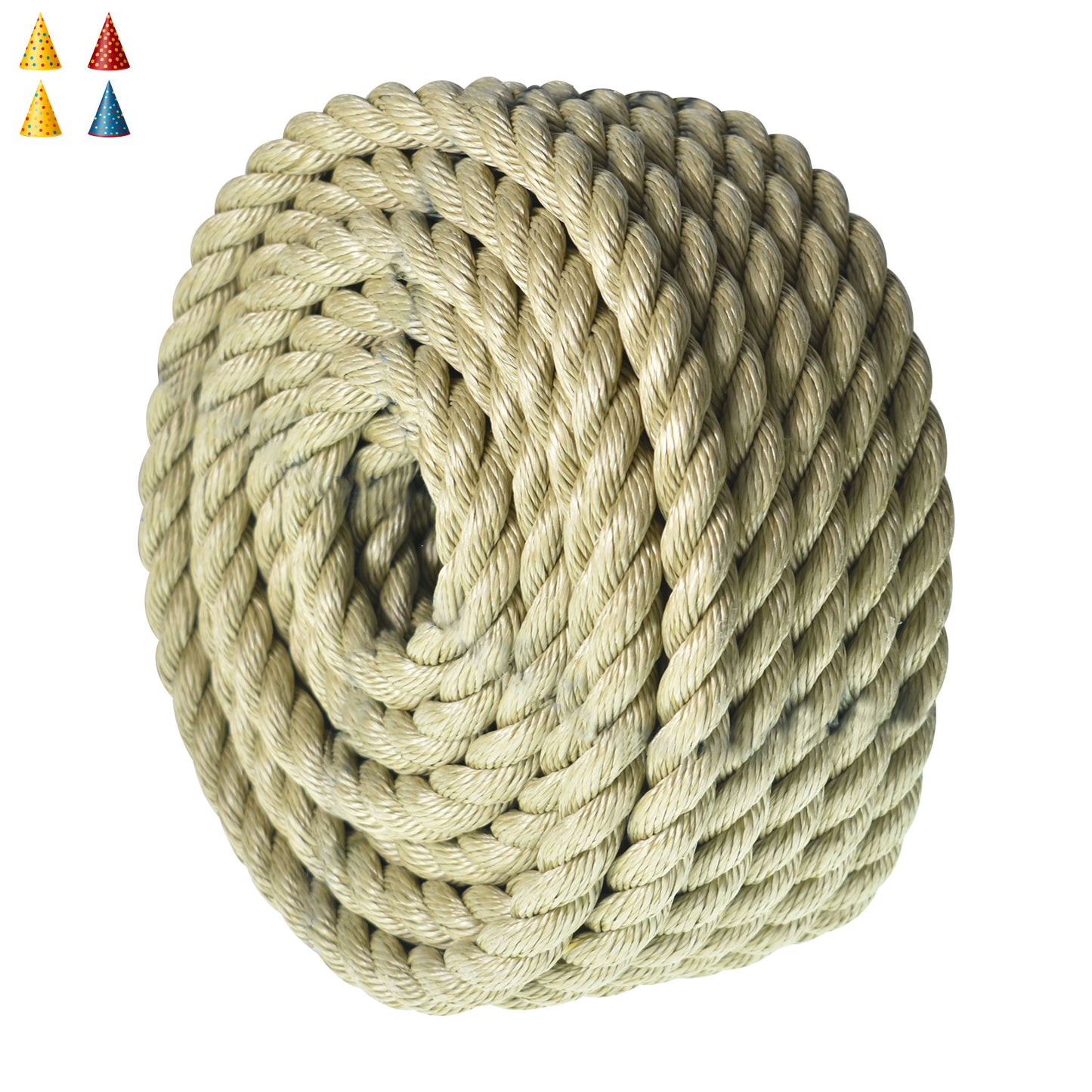 WFLNHB Heavy Duty Polyester 3 Strand Rope for Outdoor Use