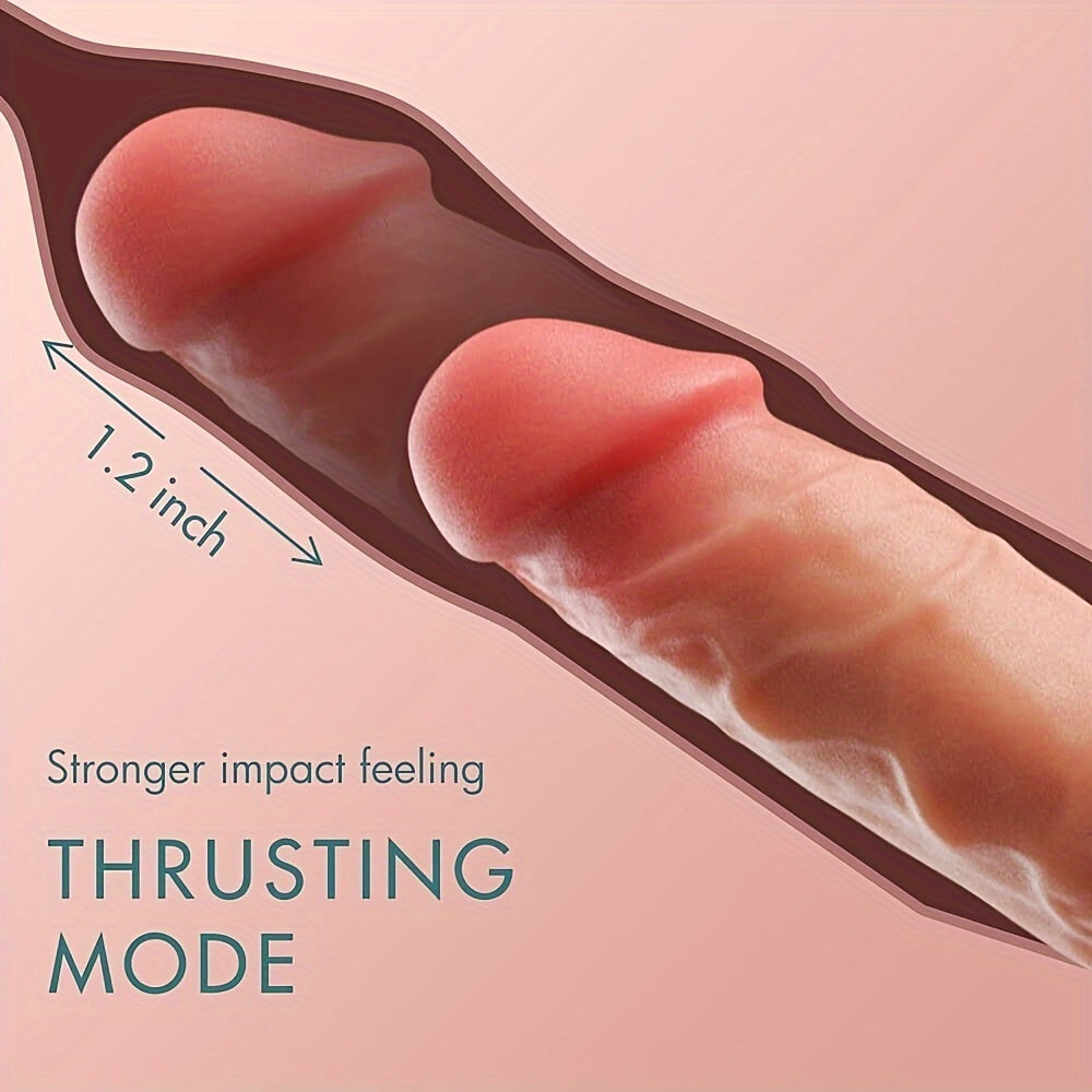 Heating Telescopic Thrusting Vibrating Dildo With Remote Control