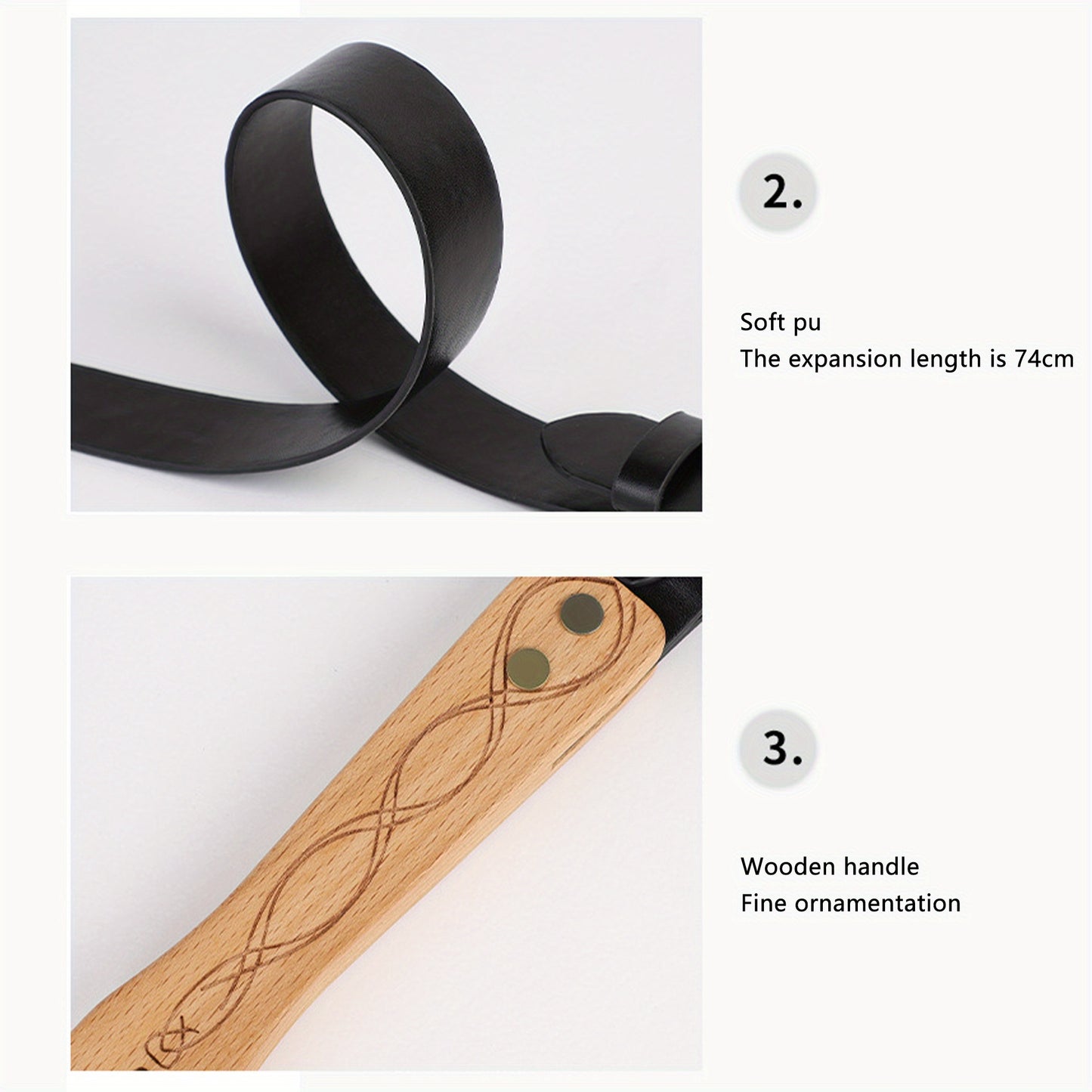 Adventure Ready Premium Faux Leather BDSM Hand Whip With Wooden Handle