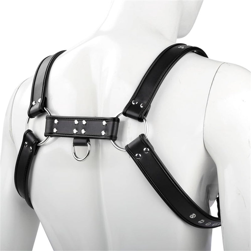 Mens PU Leather Chest Strap Bondage Restraint Strap