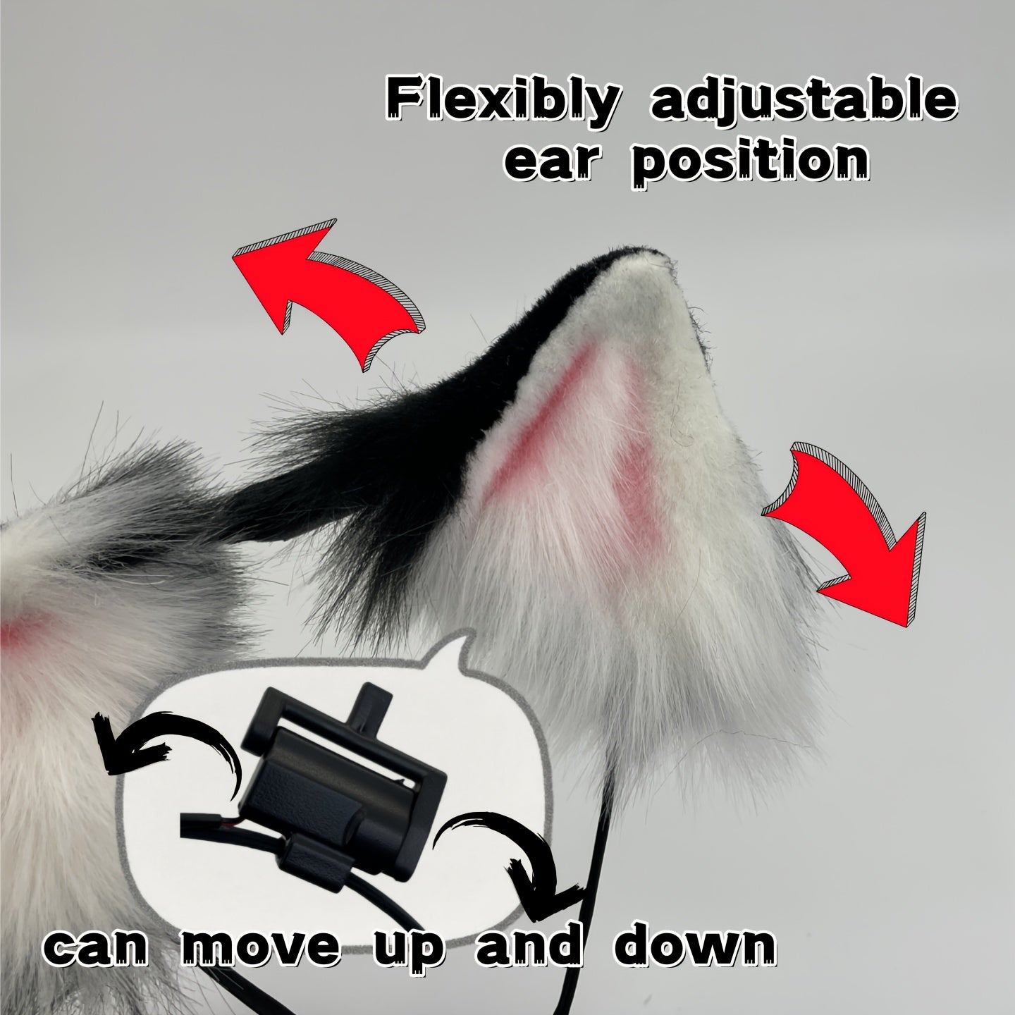 Automatic Touch-Responsive Animal Ear Headband With Detachable Ears
