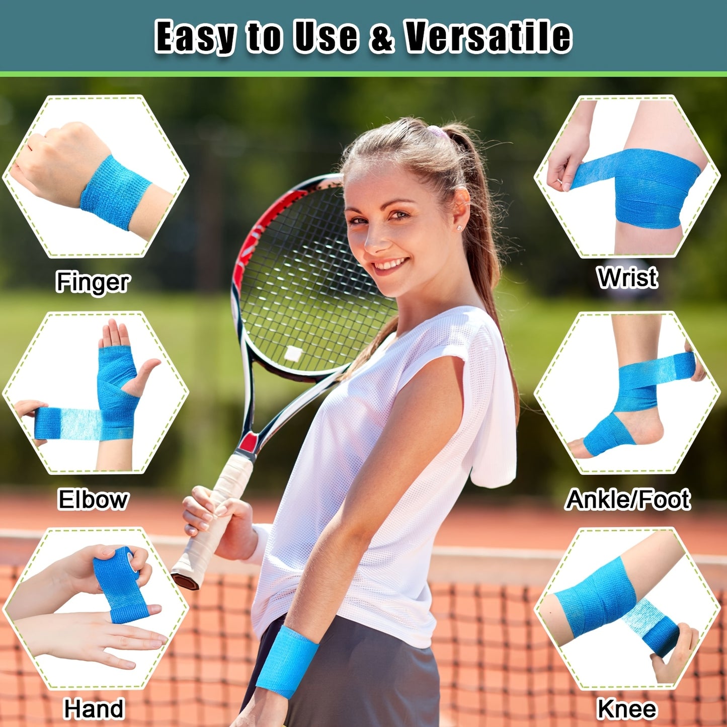 OUTUS 100 Rolls Self Adhesive Bandage Wrap Cohesive Non Woven Medical