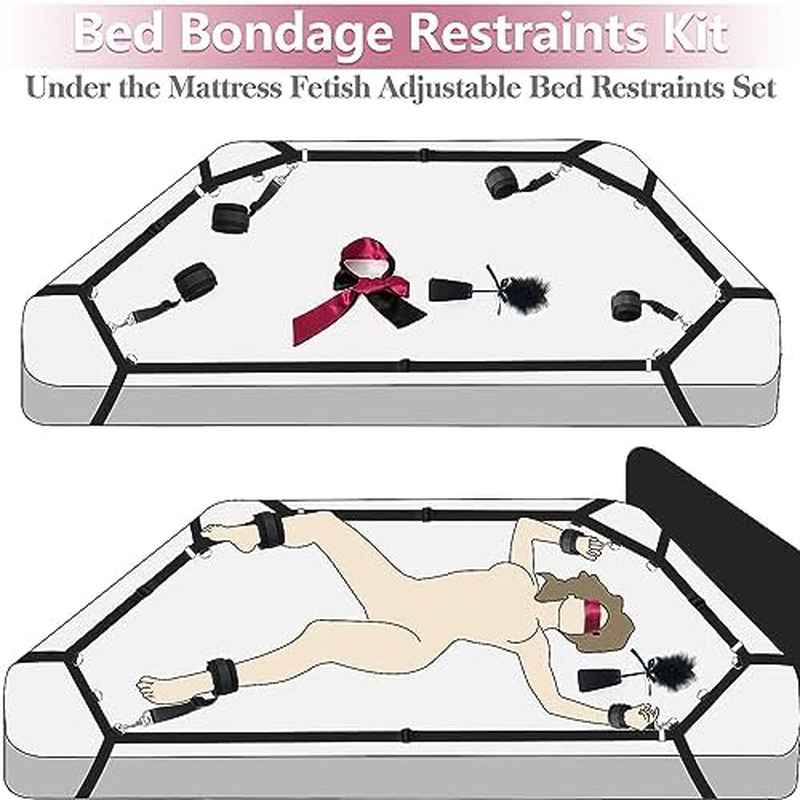 Bed Restraint Bondage Set With Adjustable Straps And Quick Installation