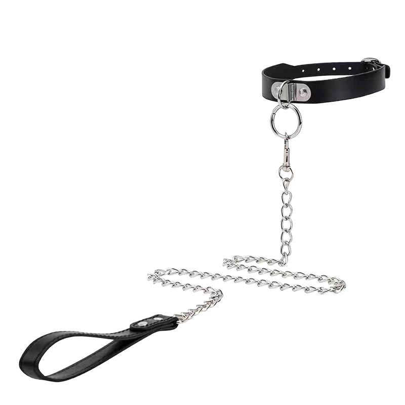 Men's Gothic Leatherlike Punk Collar With Detachable Chain Links