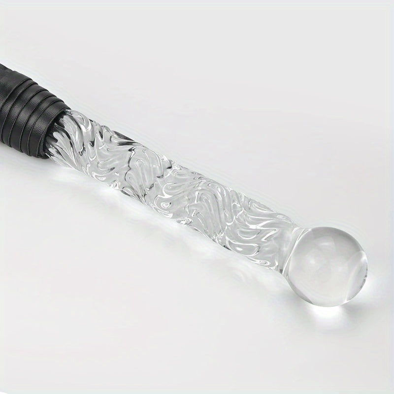Leather Whip with Pleasure Wand & Tip - for SM/ Anal Sex/ Masturbation