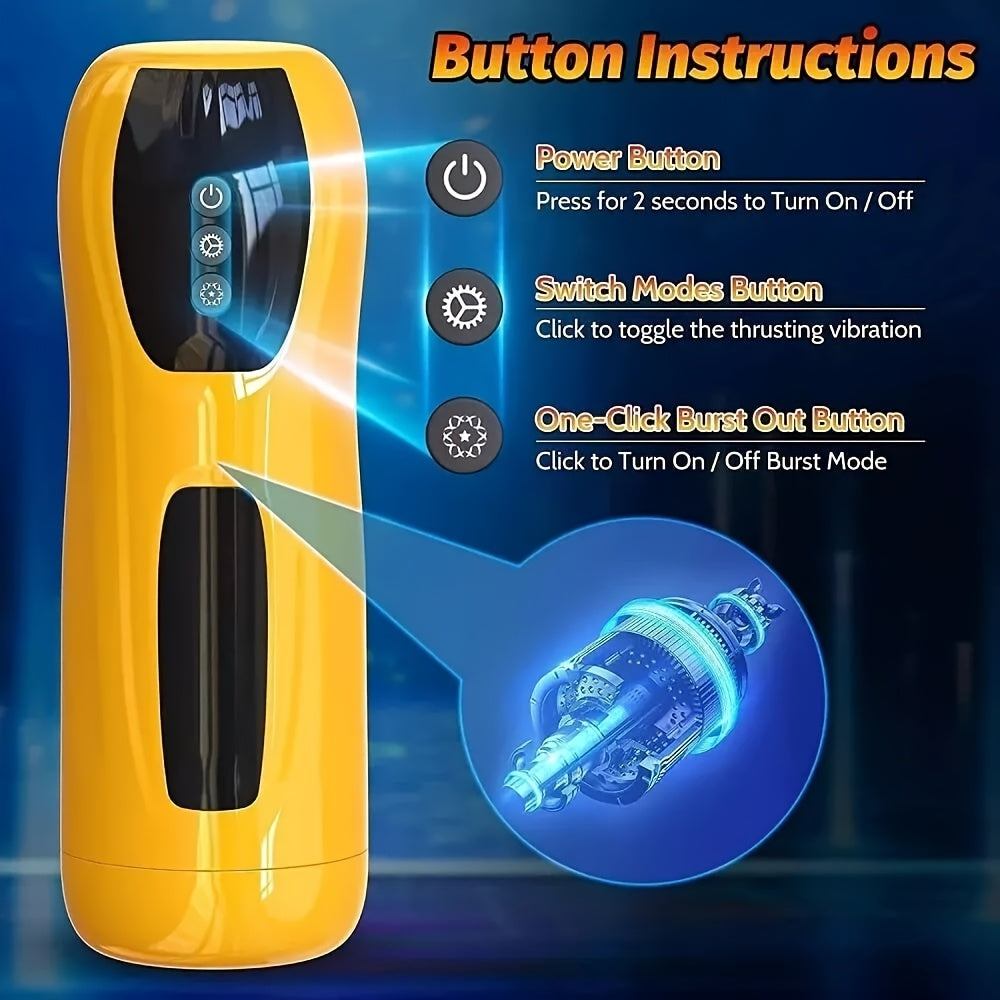 Automatic Dual Motor Silicone Male Masturbator With 7 Modes