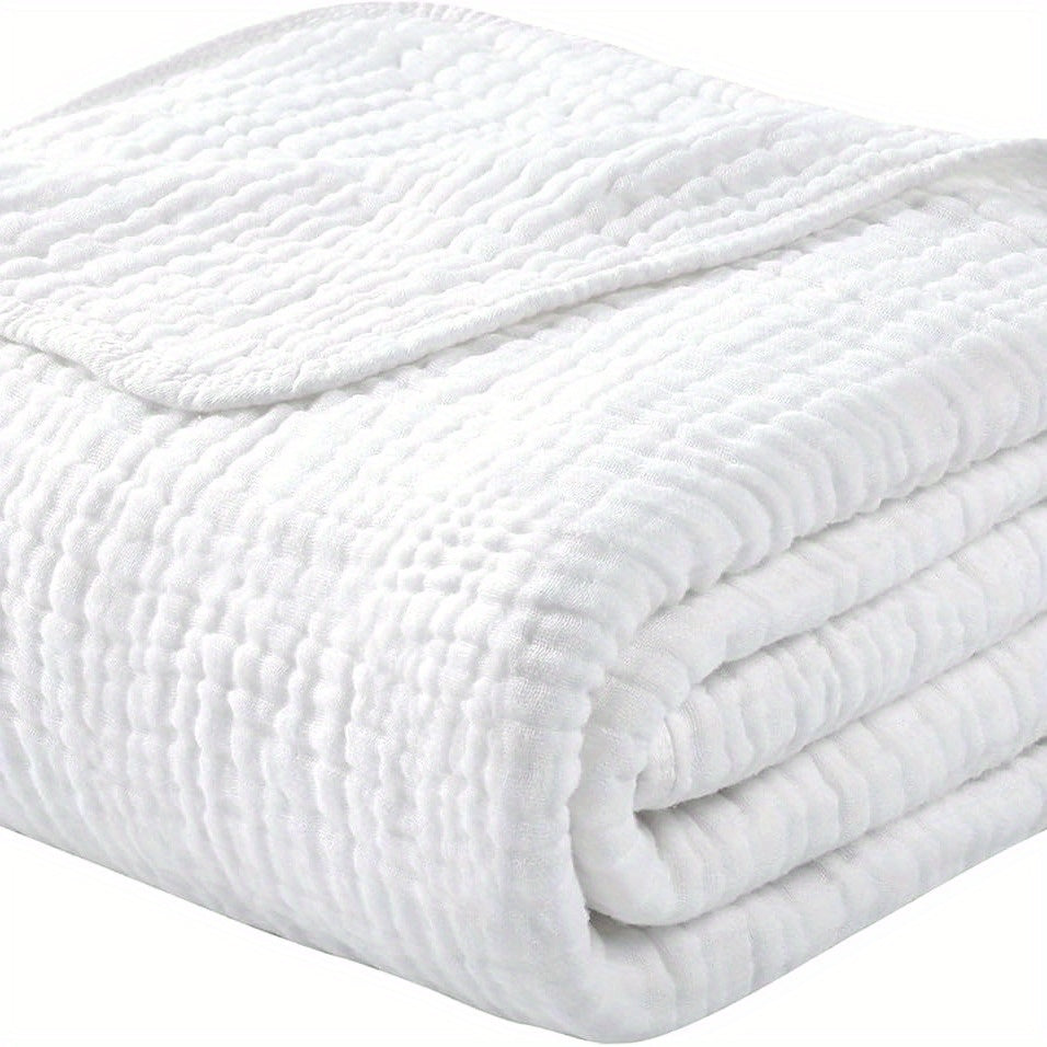 LOOXII 6-Layer Cotton Muslin Blanket All-Season Breathable Comfort