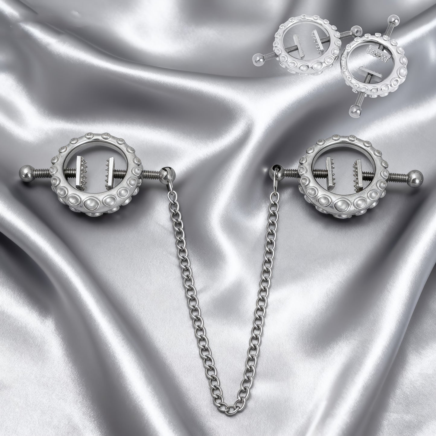 1 Stainless Steel Nipple Clamp with Floral Design Women's Breast Stimulation Toy Spiked Nipple Rubbing Decorative Metal Chest Chain Couples BDSM Alternative Sex Toy, Erotic Toy, Bdsm Accessory, Edgy Fashion, Highquality Steel